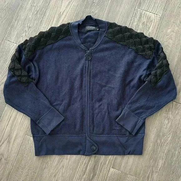 🔥Eleven Paris🔥 | Dark Navy  wool blend zip up sweater - Picture 3 of 15